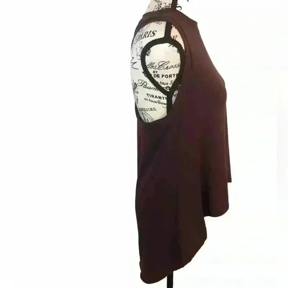 Athleta Ladies Racer Back Tank Top Burgundy Hi Low Hem XXS - Picture 3 of 5